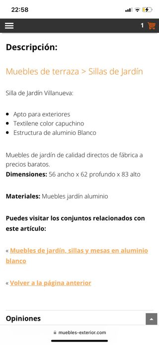 SILLAS DE JARDIN EXTERIOR