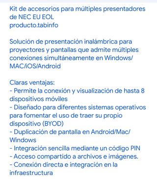 NUEVO- NEC Kit Multi Presentación CONFERENCIAS