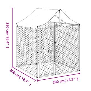 Perrera de exterior con toldo 2x2x2,5 m