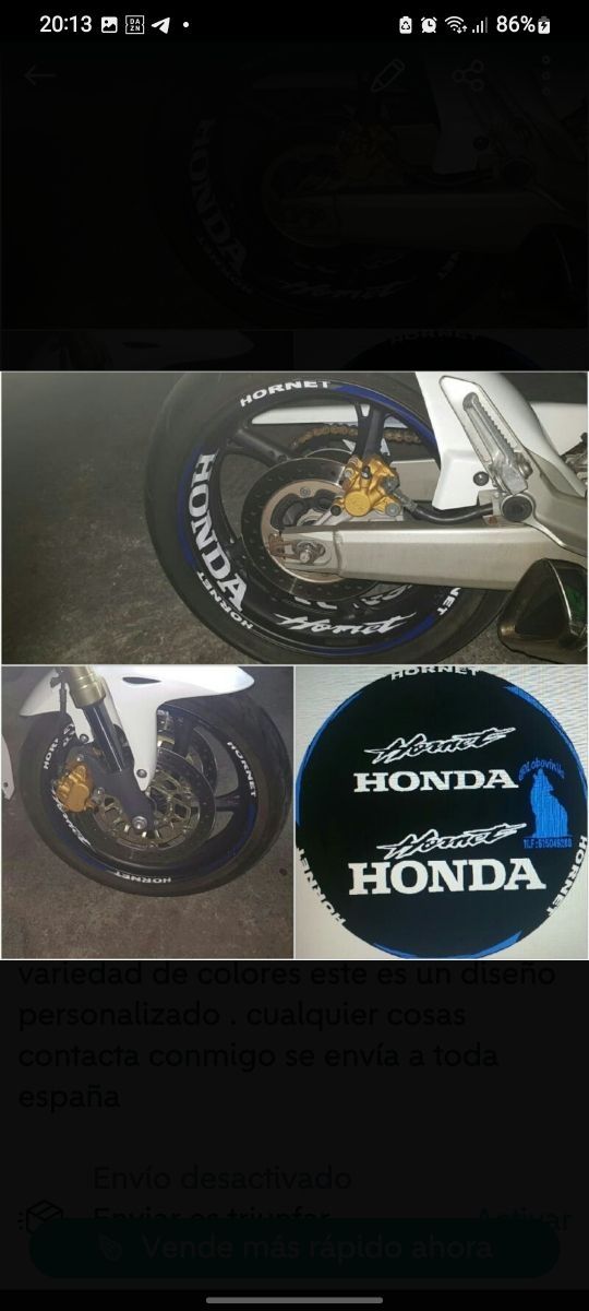 Pegatinas llantas moto