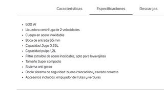 Licuadora Taurus Liquafruits Pro. Regalo libro.