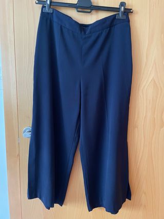 Pantalon palazzo azul marino Zara, T-M