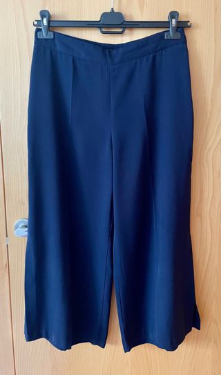 Pantalon palazzo azul marino Zara, T-M