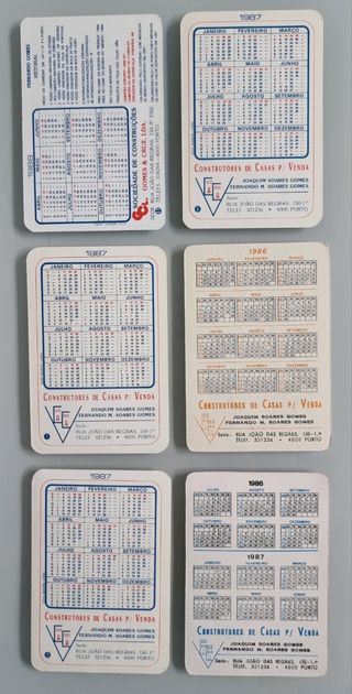 6 Calendários Gomes _ F.C.Porto anos 80