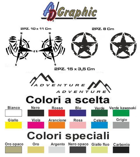 kit adesivi stickers adventure auot moto scooter 1