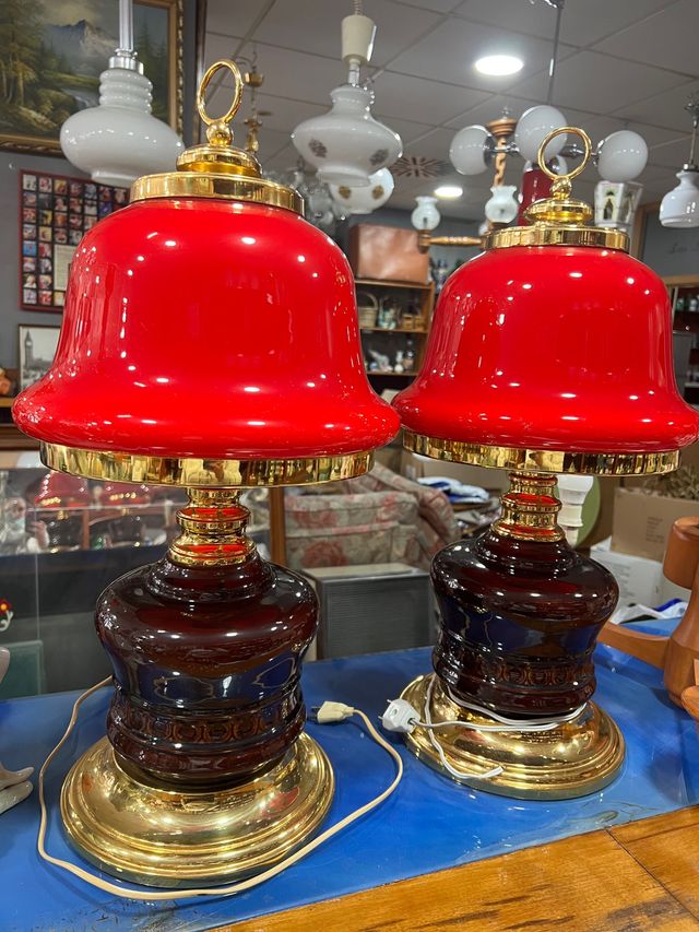 LIQUIDACION! Pareja lamparas opalina