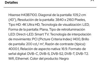 SmartTV Hisense 43"
