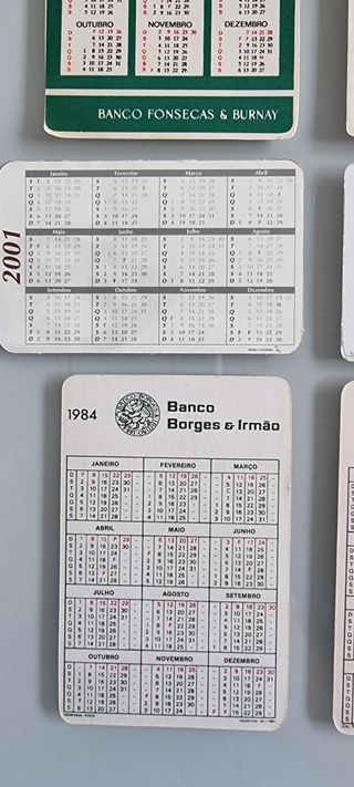 5 Calendários de Bancos já extintos !