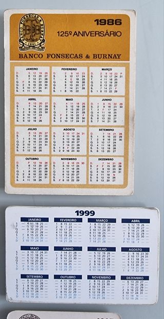 5 Calendários de Bancos já extintos !