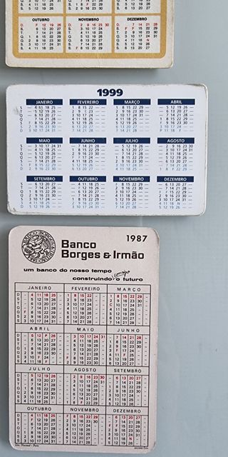 5 Calendários de Bancos já extintos !