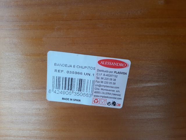 Bandeja 6 Vasos