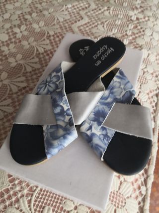 Chanclas de piel bajada de precio