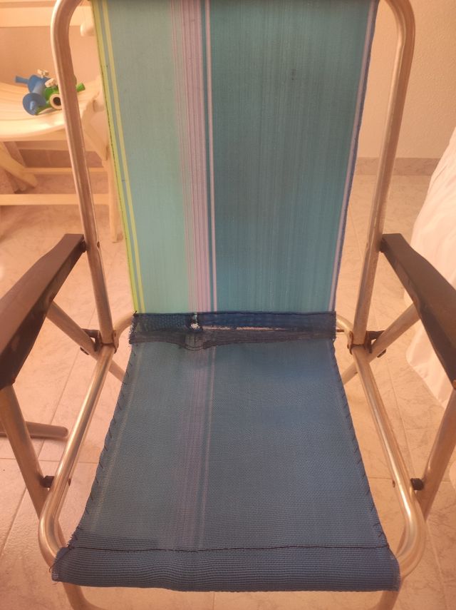 Silla playa plegable alta