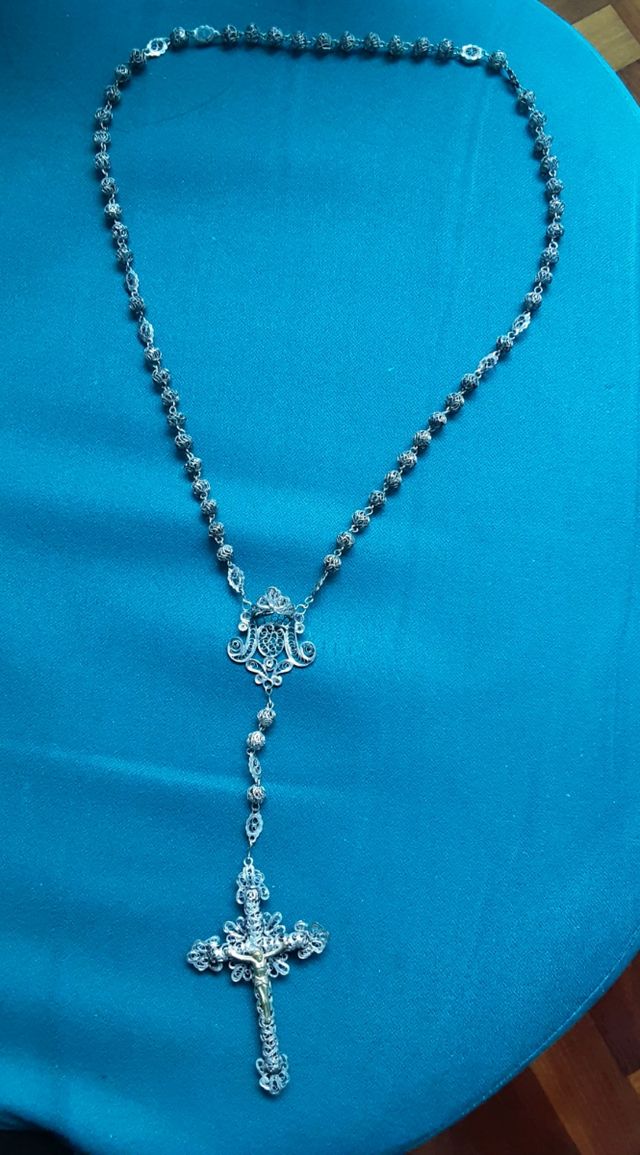 Rosario fligranas + monete Medalla