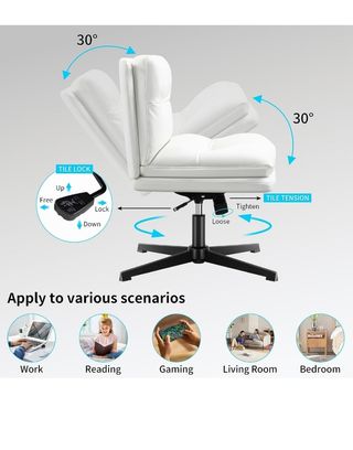 Silla de Escritorio de Oficina sin Brazos,cuero