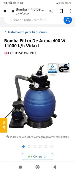 Depuradora de arena para  piscina