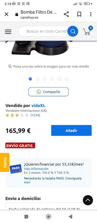 Depuradora de arena para  piscina