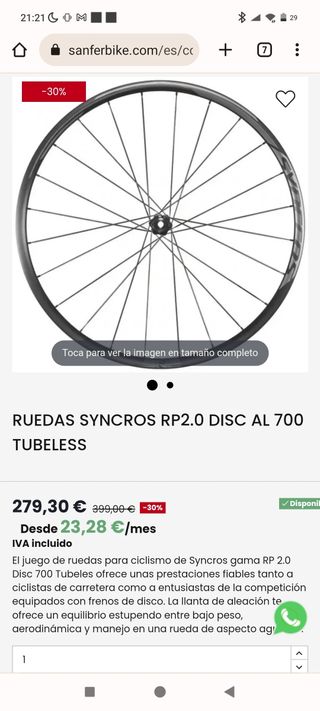 Ruedas syncros rp 2.0 disc