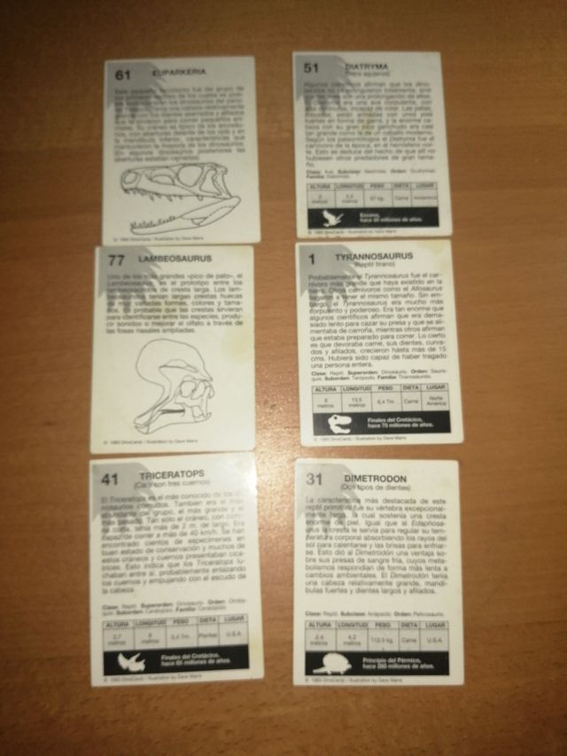 Cromos dinosaurios