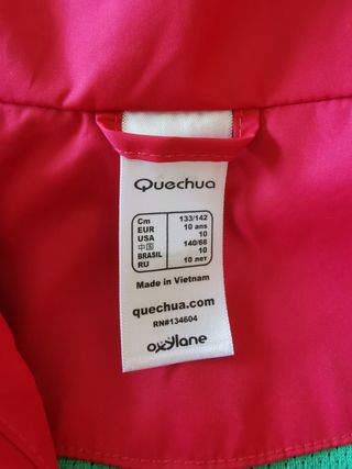 Chaqueta impermeable QUECHUA NOVADRY 10 años