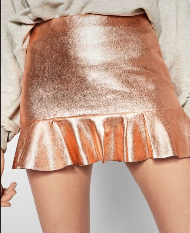Falda metalizada Zara