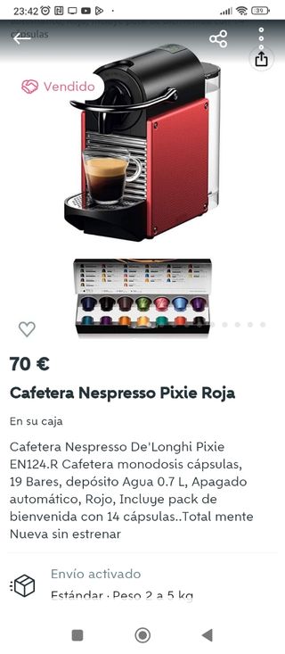cafetera espresso pixie