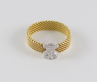 Anillo Tous oro amarillo y blanco 18k y brillantes