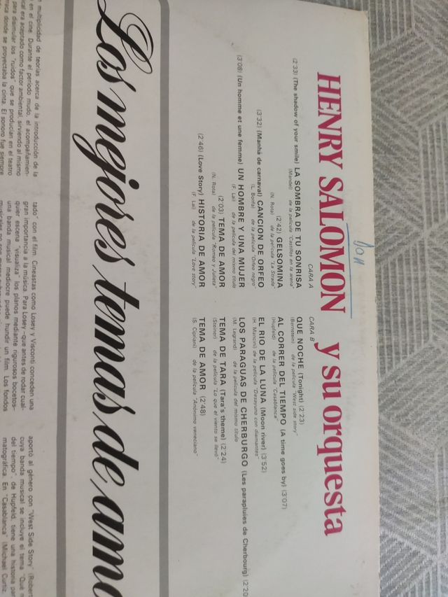 Vinile Henry Salomon. I migliori temi d'amore