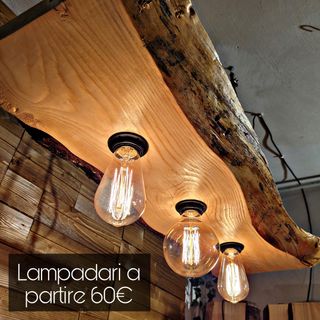 Lampadario a sospensione in legno