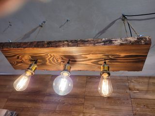 Lampadario a sospensione in legno