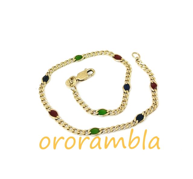 Pulsera oro 18k y esmalte