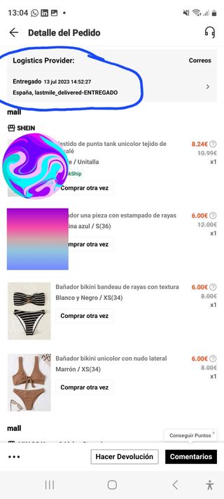 Pack bikini Shein talla 36