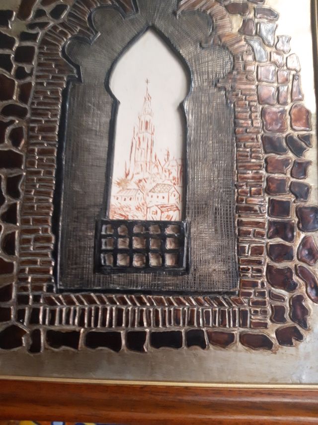 Cuadro estaño repujado 31x24