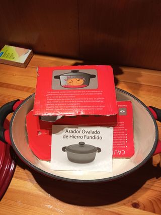 Asador ovalado hierro fundido sin estrenar