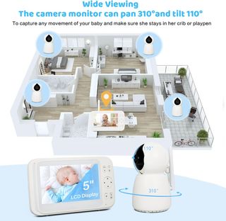 Vigilabebés Pantalla LCD 5", 1080P A ESTRENAR