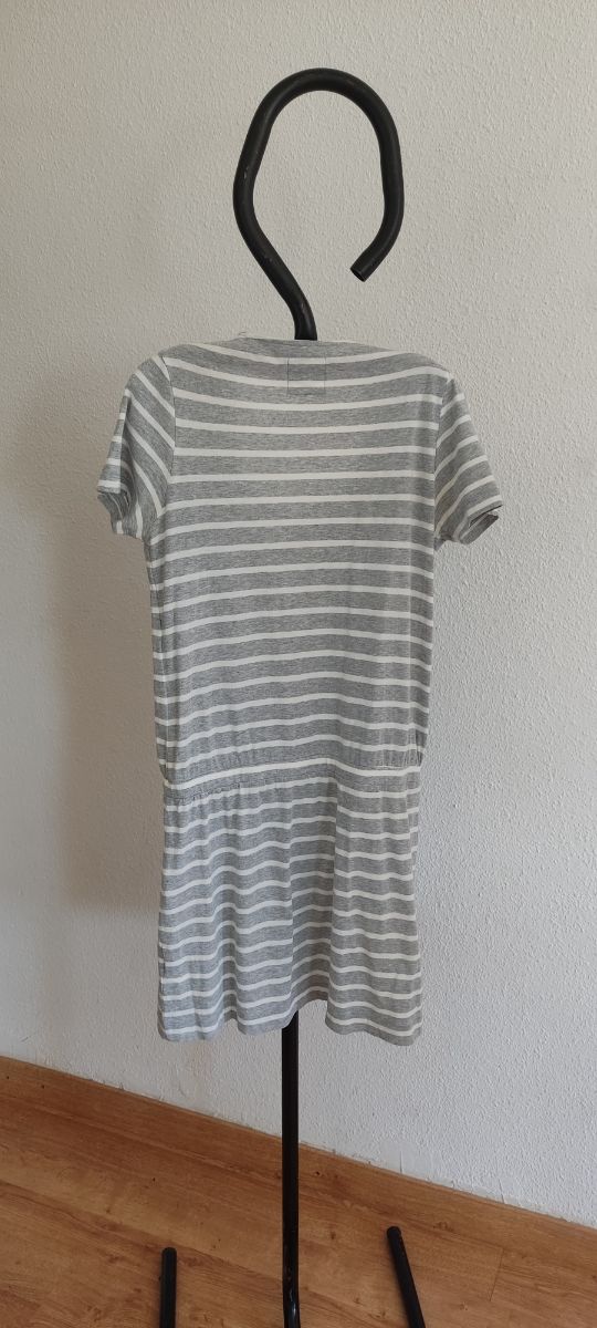 Vestido rayas gris y blanco