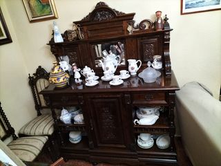 SALÓN COMEDOR MADERA TALLADA COMPLETO