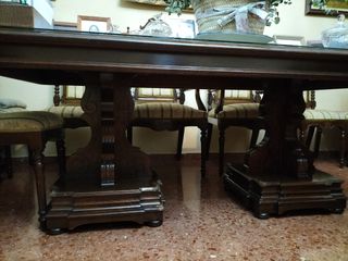 SALÓN COMEDOR MADERA TALLADA COMPLETO