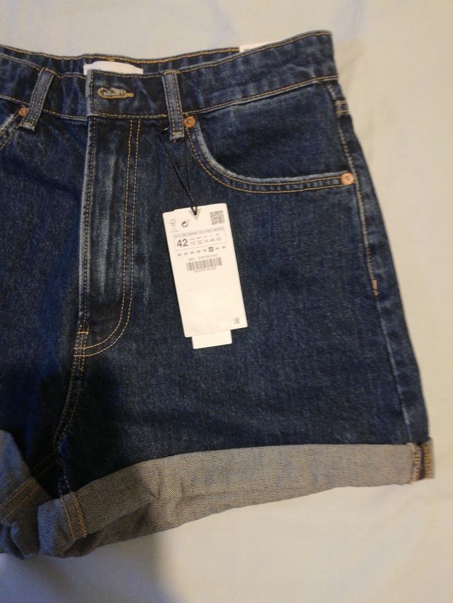 SHORT MOM FIT AZUL OSCURO