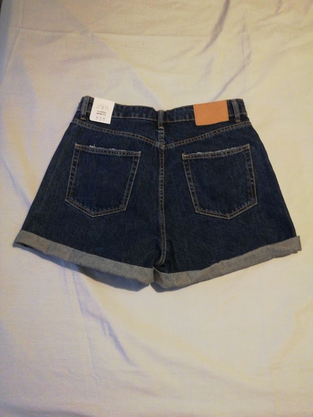 SHORT MOM FIT AZUL OSCURO