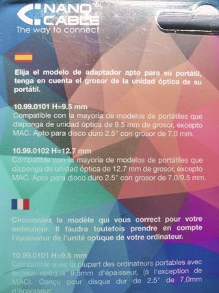 Adaptador disco duro DVD para portátil