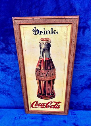 CUADRO DE COCA COLA / MADERA / AÑOS 90 / VINTAGE