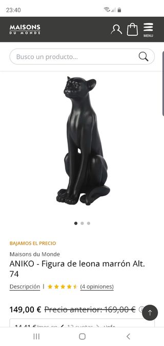 ESTATUA LEONA DE LA FIRMA MAISONS DU MONDE.NUEVA.
