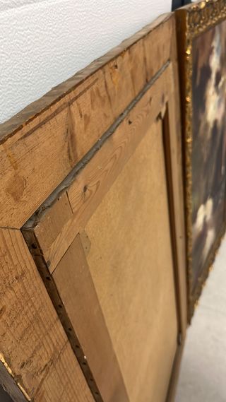 Pareja de óleos escuela Catalana Marina y vacas