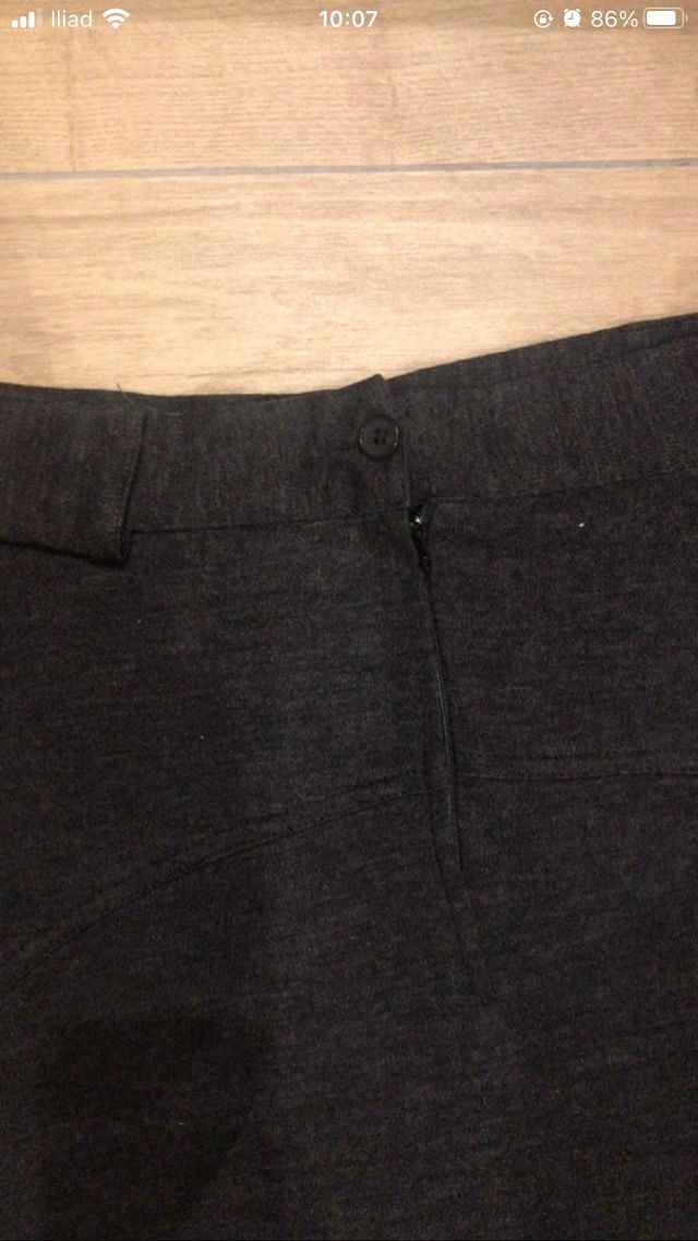 Gonna grigia longuette con fodera