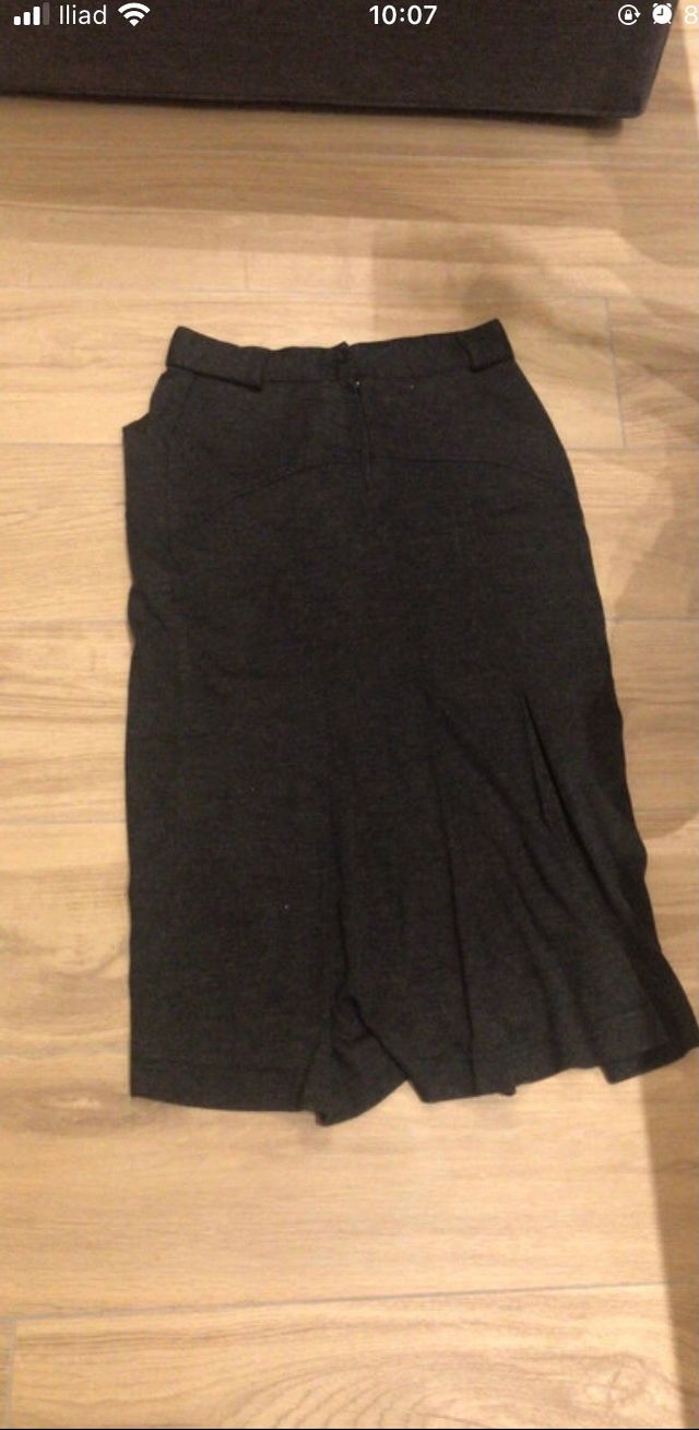 Gonna grigia longuette con fodera