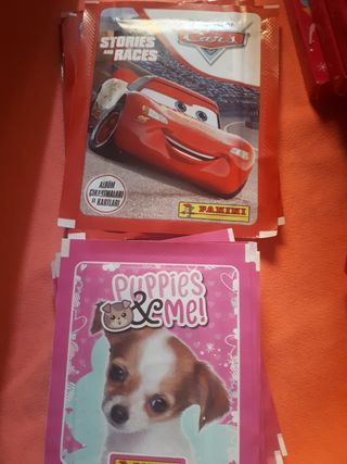 sobres cromos cars y puppies panini