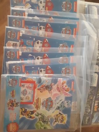 albumes cromos paw patrol y lightyear