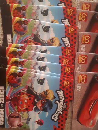 albumes de cromos cars y miraculous ladybug panini