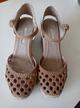 Sandalias cuña de esparto